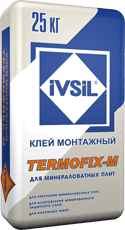 Клей для теплоизоляции IVSIL TERMOFIX-M, Сухие строительные смеси IVSIL 